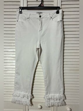 John Mark White Fringed cropped Hem Women's Jeans